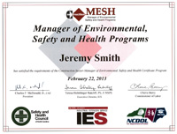 M.E.S.H. Certificate